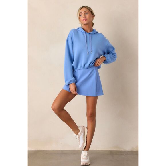 Spanx AirEssentials  Cropped Hoodie Size M Cornflower Blue $128 - Picture 4 of 10